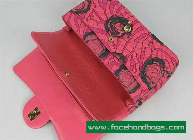 Chanel 2.55 Rose Handbag 50135 Gold Hardware-Pink Green